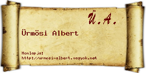 Ürmösi Albert névjegykártya