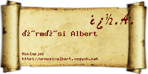 Ürmösi Albert névjegykártya