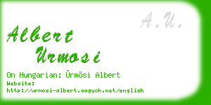 albert urmosi business card